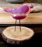 Artist made Fused Glass Little Bird.