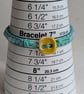 Amazonite and mint green leather bracelet with yellow button  - Image 9