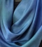 Large Square Silk Scarf in vibrant royal blue and green