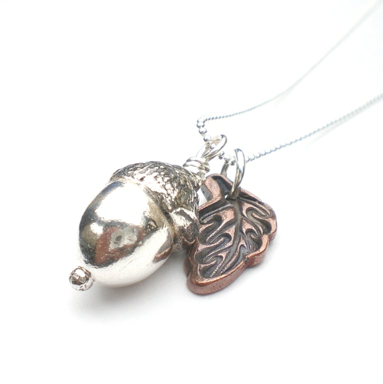 Silver Acorn Necklace