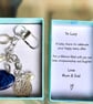 Bride Key Chain, Bouquet Charm, Horseshoe, Something Blue, Pearls, Lucky Sixpenc - Image 1