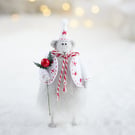 Christmas mouse ornament, dressed up