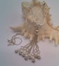 Silver Tassel With Pearls and Spacer Beads On Silver Plated Snake Chain - Image 3