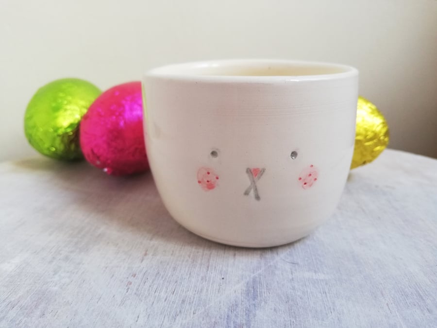 Ceramic bunny rabbit succulent planter pot handmade pottery Seconds Sunday