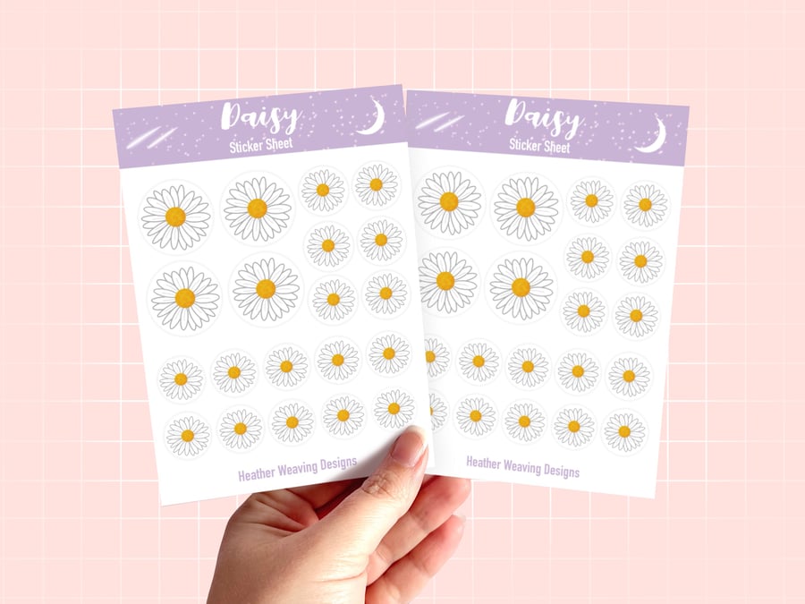 Spring Daisy Floral Sticker Sheets