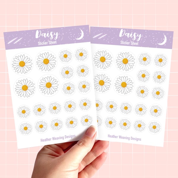 Spring Daisy Floral Sticker Sheets