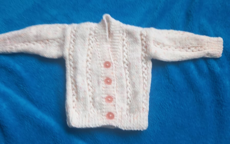 Hand Knitted Baby Girl Cardigan A Likely Yarn 