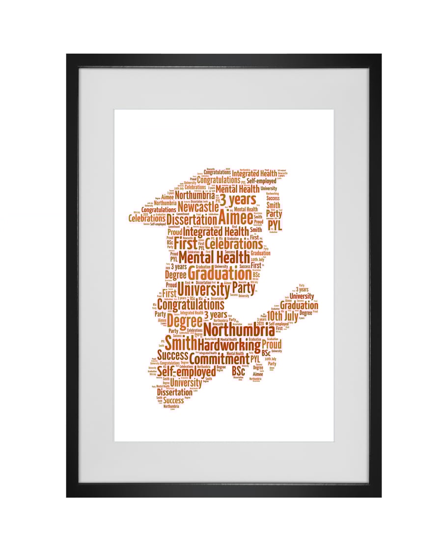 Personalised Graduation female Design Word Art Gifts  