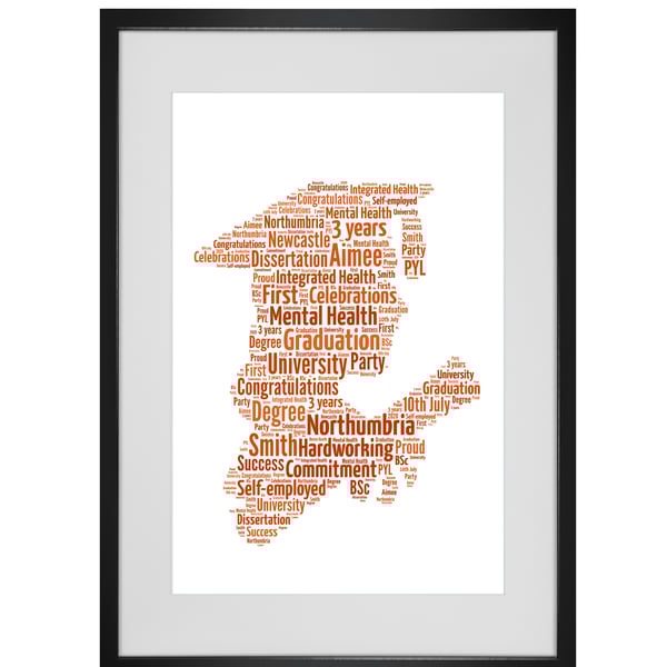 Personalised Graduation female Design Word Art Gifts  
