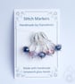 Lampwork Stitch Markers - Transparent Pinks and Purples OOAK - Image 1