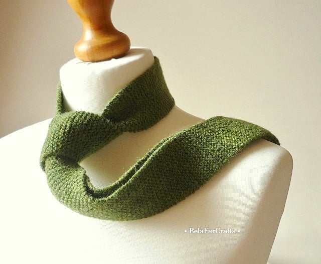 Gift for Dad - Scottish wool knitted tie - Guys green necktie 