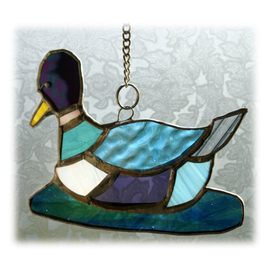  SOLD Duck Suncatcher Stained Glass Mallard