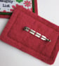 Christmas Brooch Naughty List Retro Woman - Vintage fabric Wool Felt - Image 3