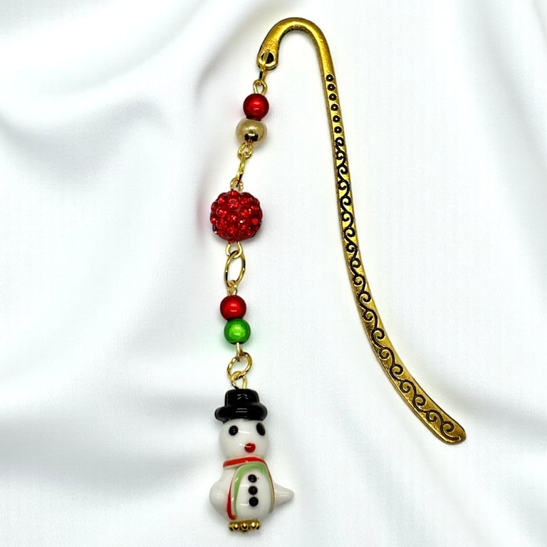 Bookmark with Snowman Charm. Teacher Gifts,Stocking Filler,Secret Santa,