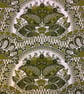 Hollywood Regency MidCentury Rococo French Vintage Green White Fabric Lampshade  - Image 9