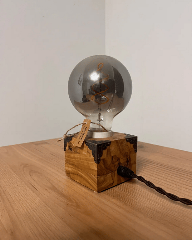 Handmade Olive Wood Lamp