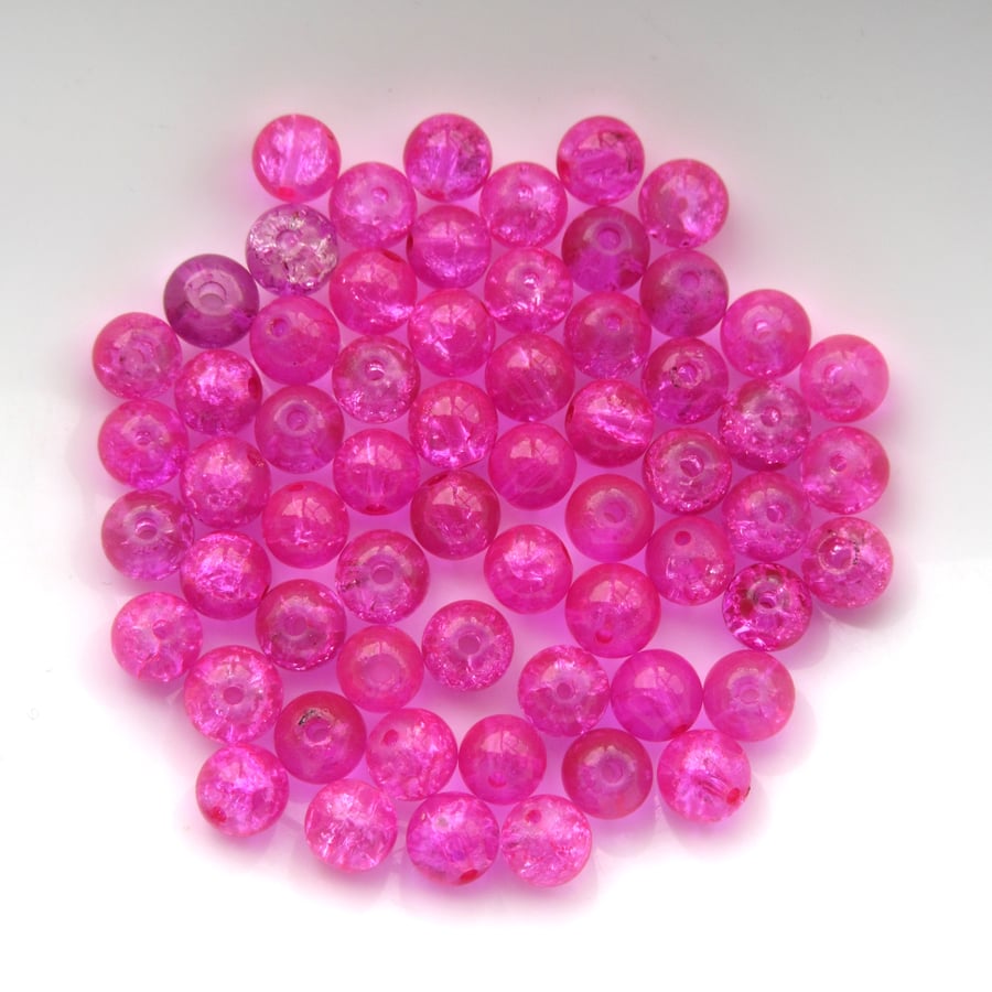 Pink Crackle Beads