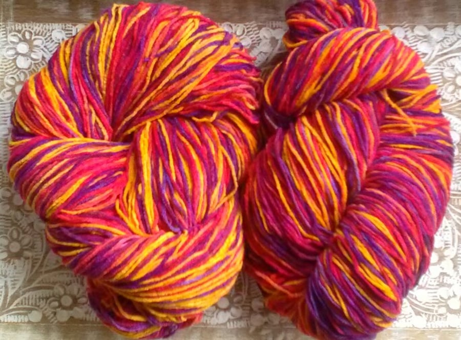 SPECIALS! 200g Hand-dyed Cotton Chenille 4ply weight. Carnival