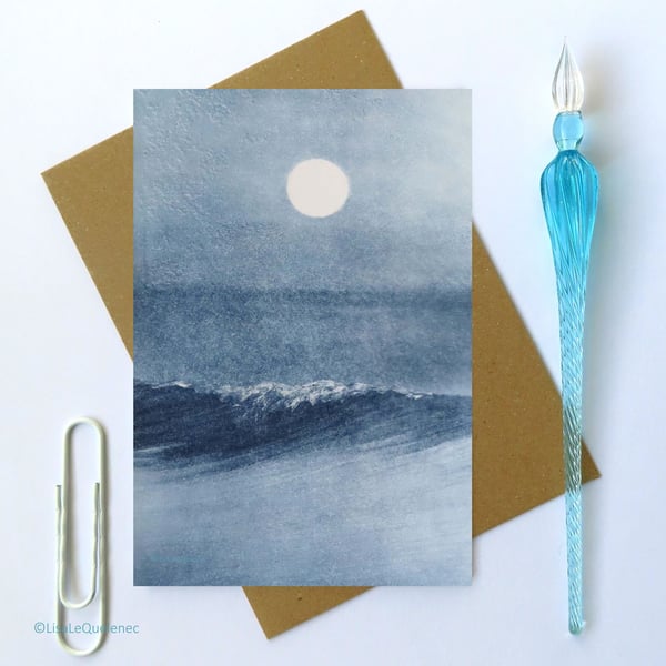  Moon and mist II art card notelet cello free