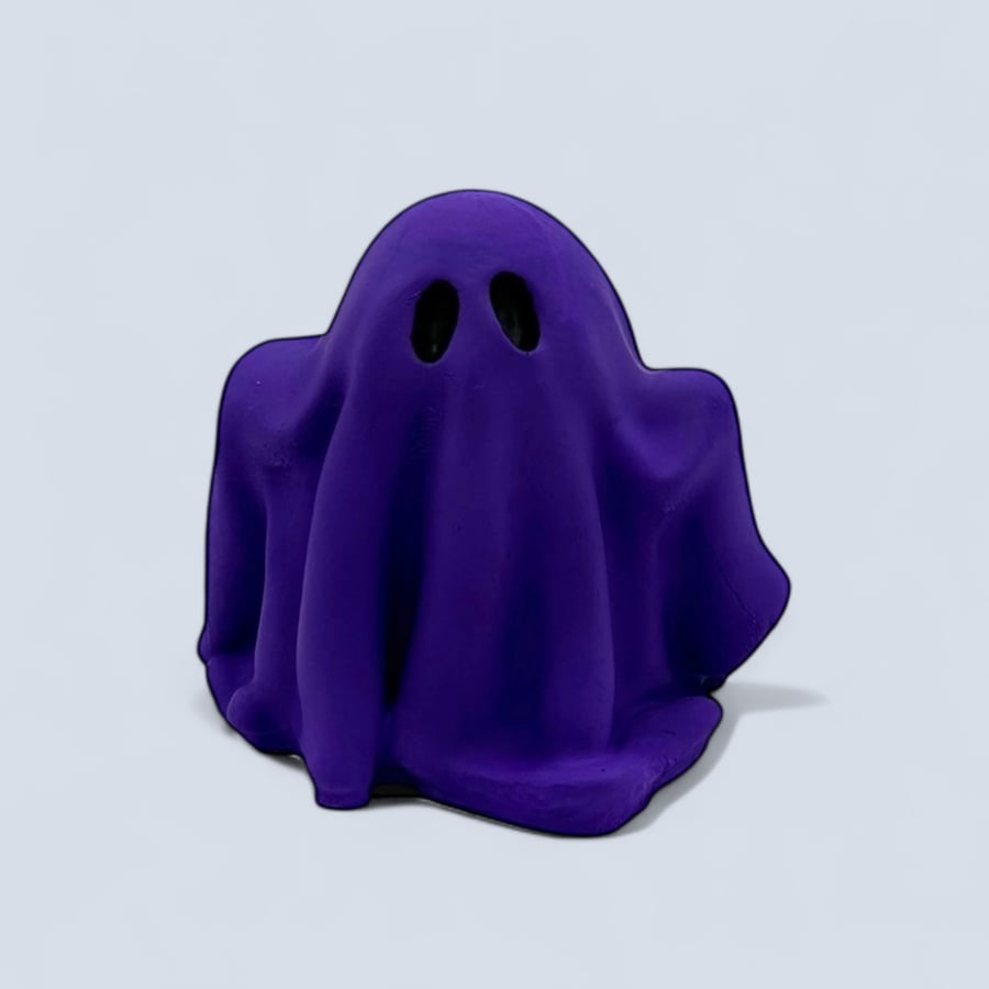 Dark Purple Ghost Ornament - Spooky Halloween Decoration