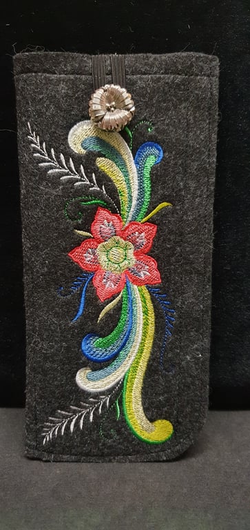 Rosemaling floral fancy Glasses Case