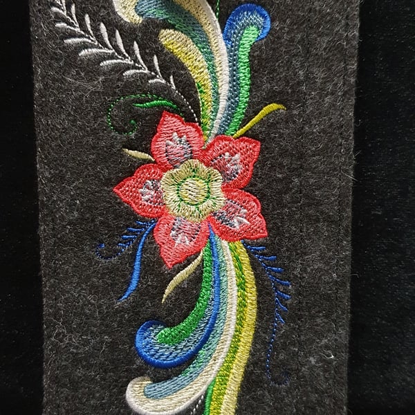 Rosemaling floral fancy Glasses Case