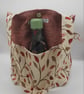 Cream leaf embroidered tote bag with pockets.  - Image 3