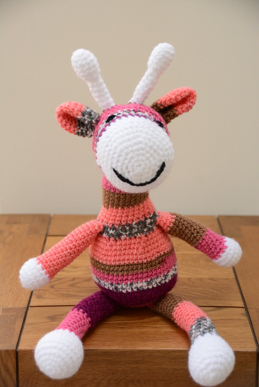 Giraffe Soft Toy - pink, purple and white
