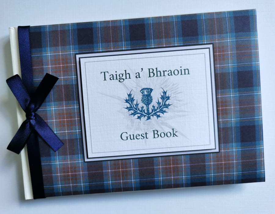 Scottish holyrood tartan wedding guest book, gift