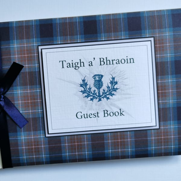 Scottish holyrood tartan wedding guest book, gift