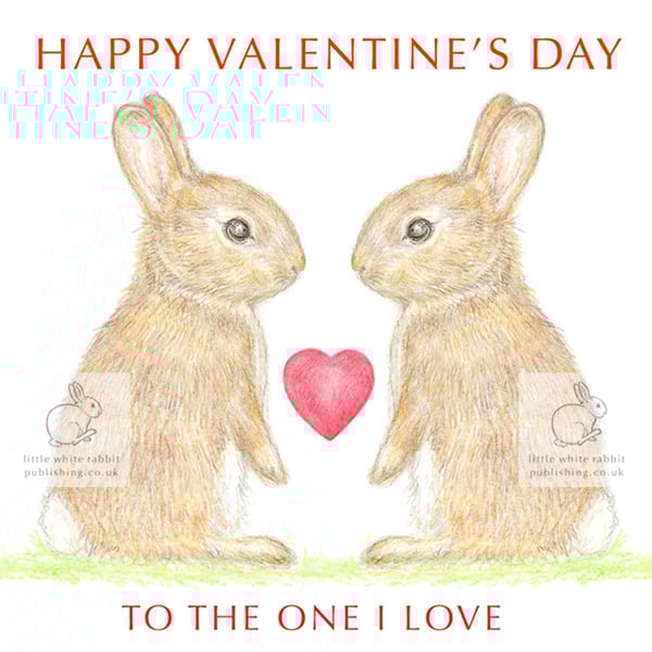 Little Wild Rabbits - Valentine Card