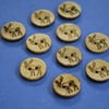 17mm Coconut Stag Buttons Brown Natural 10pk Deer Elk Antler (CST1)