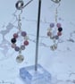 Wire teardrop earrings with plum tourmaline stones and wire spiral charms - Image 4