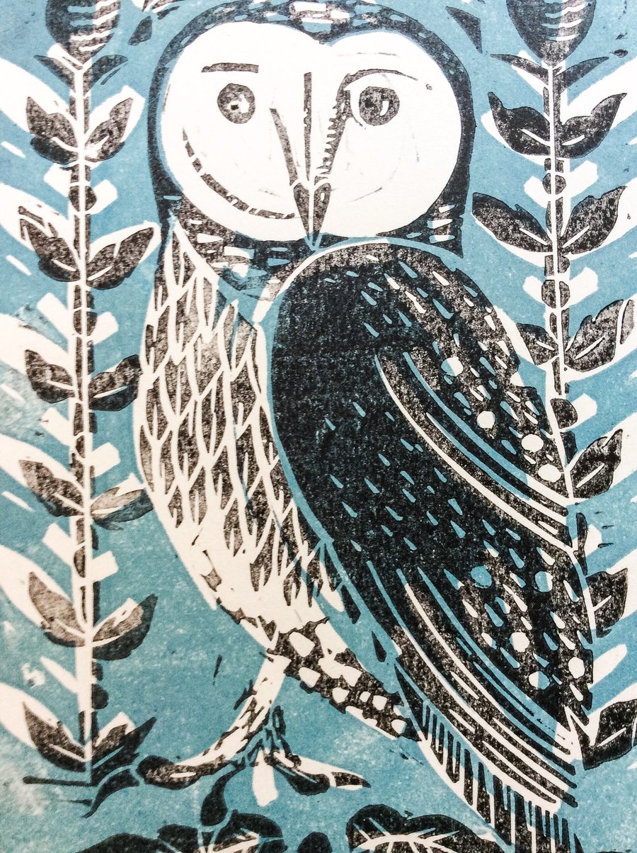Little Owl Lino print