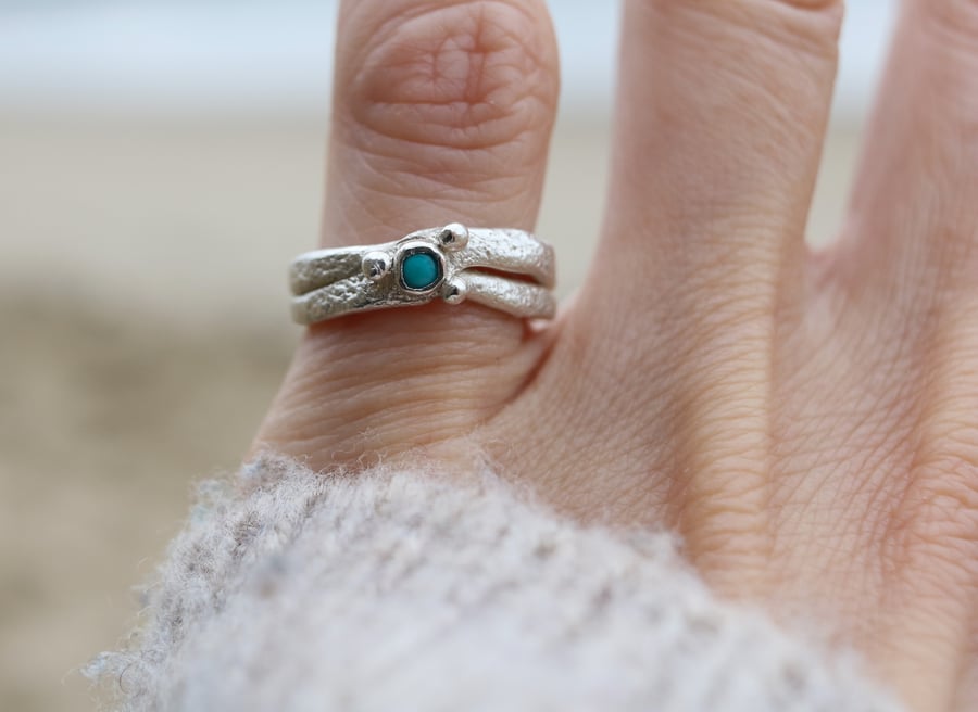 Turquoise Shoreline ring size J