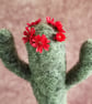 Needle Felted Flowering Cactus, Using Natural Wool Fibres. Real Terracotta Pot.  - Image 5