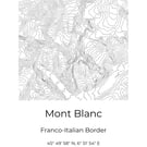 Mont Blanc Minimalistic Topographic Map Wall Art