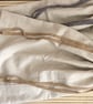 Pure linen large drawstring bread bag with taupe drawstring - Image 2