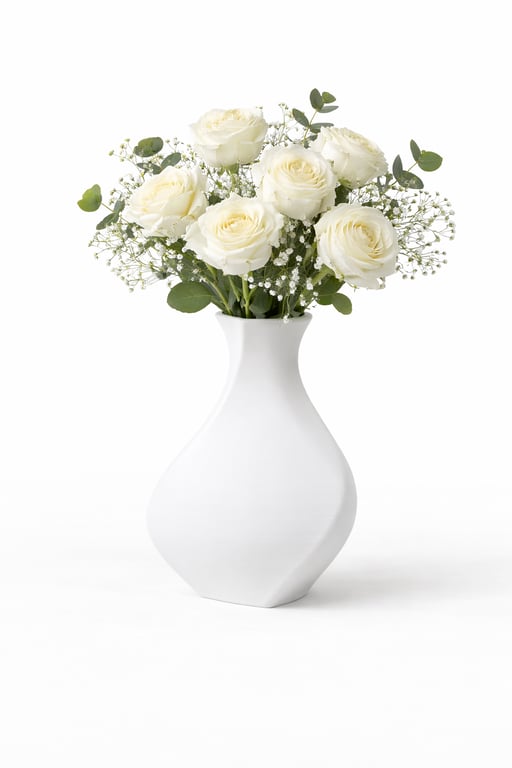Modern Curved Decorative Vase – 3D Printed Flower Vase