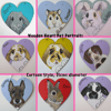Personalised Heart Name Plaque Animal Door Room Sign Heart Shape Pet Portrait