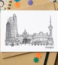 Shanghai Skyline Greetings Card