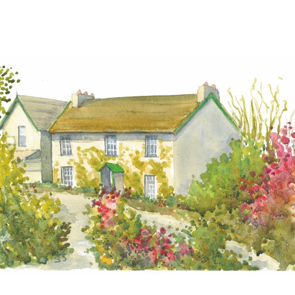 Original watercolour print of Hilltop Farm home of Beatrix Potter Lake District