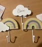 Rainbow Nursery hooks Personalised 