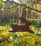 Air Dry Clay Leaping Hare Rabbit Ornament Rustic Handcrafted  - Image 6