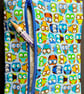 Small zipped purse - colourful owls on light blue - Image 7