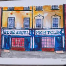 The Raz (Blue Angel Night Club) Liverpool watercolour print