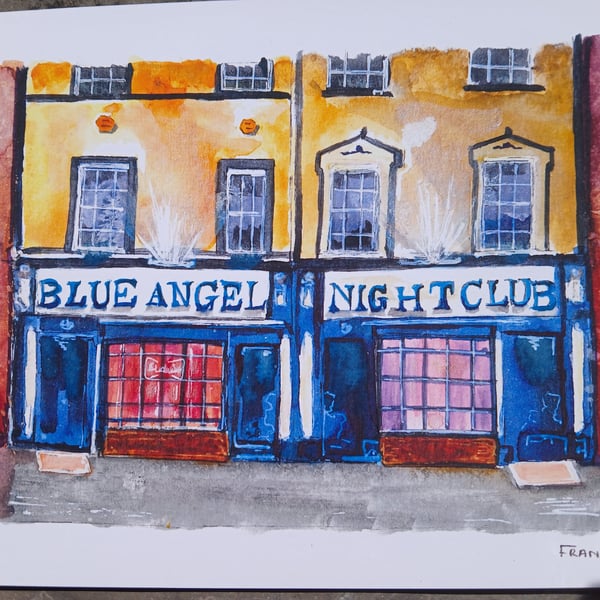 The Raz (Blue Angel Night Club) Liverpool watercolour print