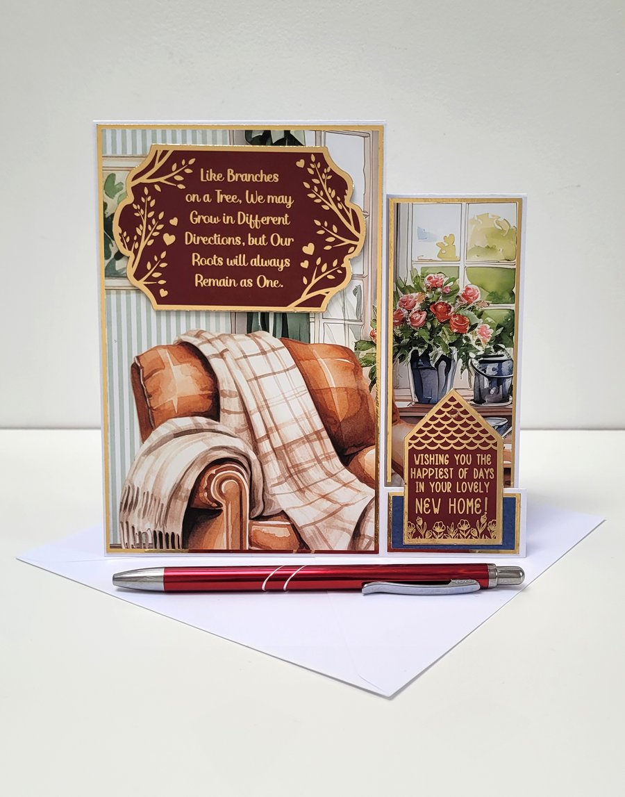 New Home Congratulations Card - Housewarming Card with Family Style Verse