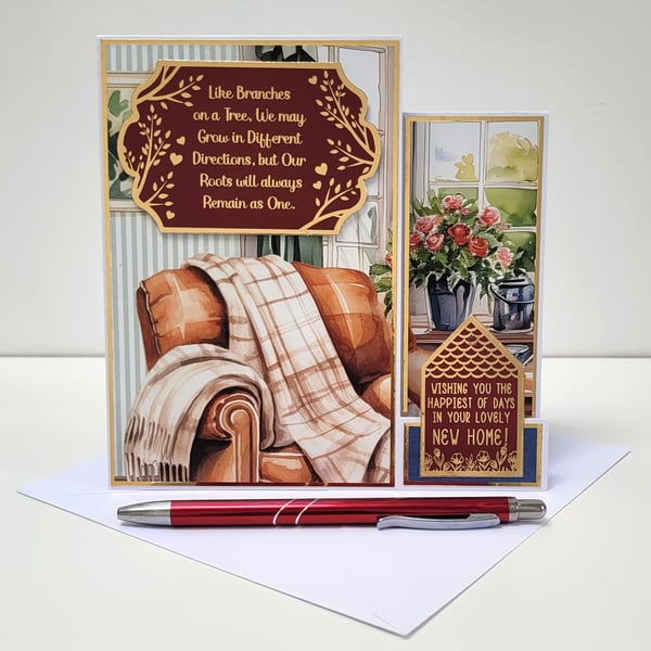 New Home Congratulations Card - Housewarming Card with Family Style Verse