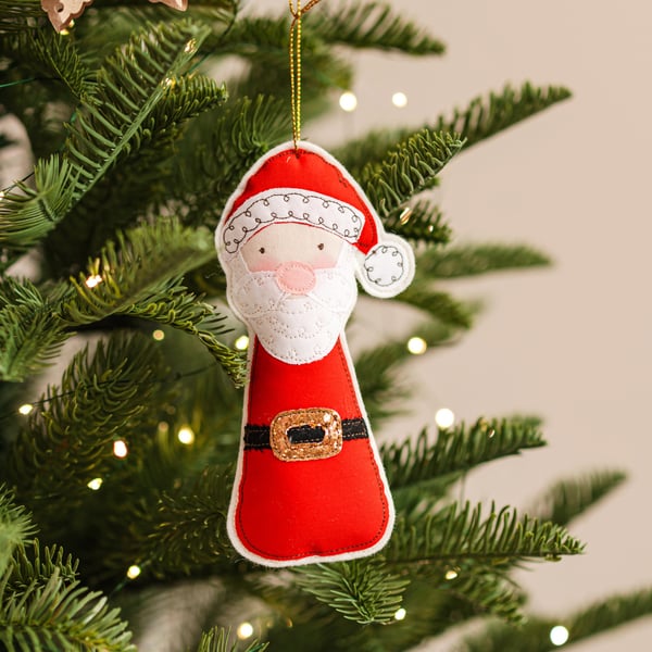Embroidered Father Christmas Decoration